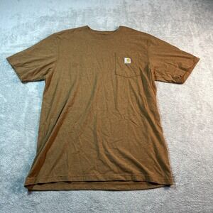 Carhartt Shirt Men's Large Brown Tall Loose Fit K87 B00 Utility‎ Outdoorsy Fall